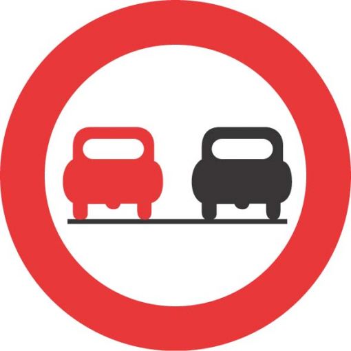 Prometni znak § 52/4a „Zabranjeno preticanje“ | Gradilišni prometni znakovi, Cestovni prometni znakovi