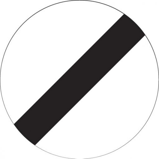 Prometni znak § 52/11 &quot;Kraj zabrane preticanja i ograničenja brzine&quot; | Gradilišni prometni znakovi, Cestovni prometni znakovi
